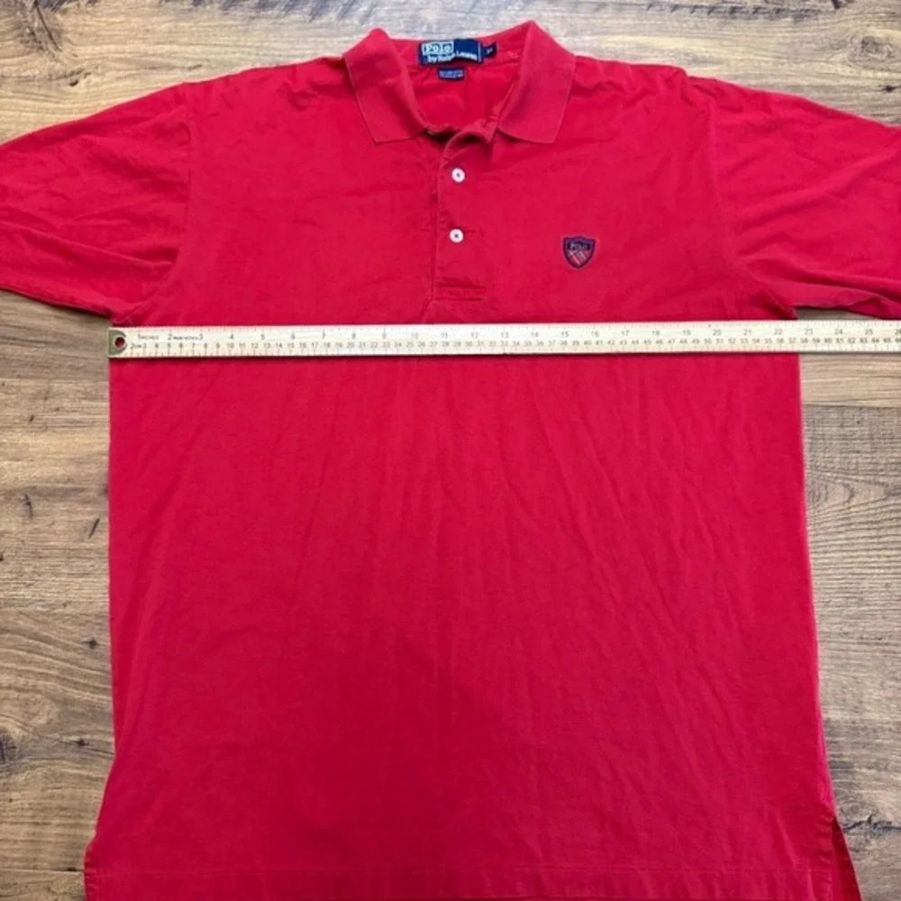 VTG‎ Polo Ralph Lauren SS Polo Mens Medium Golf Crest Fine Cotton Red Preppy